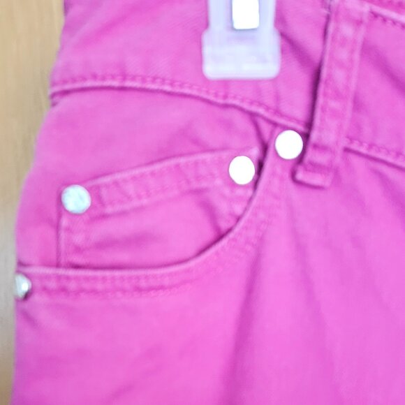 Allen B. by Allen Schwartz Pink Zip-Up Jeans With Silver Tone Buttons - Size 6 - Picture 6 of 16